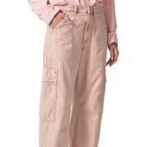 Free people Salmon pink cargo pants 27 gently used